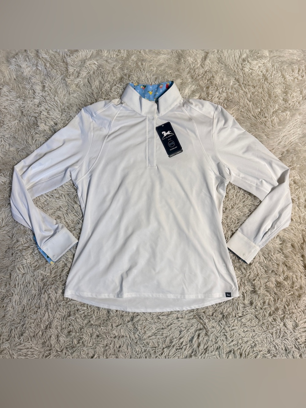 New Women’s XL White RJ Classics Long Sleeve Horseback Riding Show Shirt